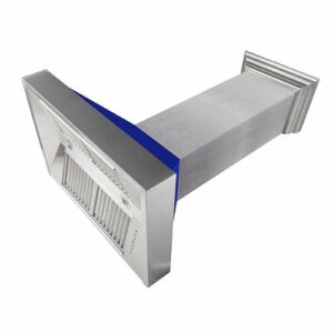 ZLINE - 48" DuraSnow® Stainless Steel Range Hood with Blue Matte Shell (8654BM-48) - Silver