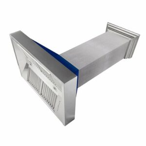 ZLINE - 30" DuraSnow® Stainless Steel Range Hood with Blue Gloss Shell (8654BG-30) - Silver