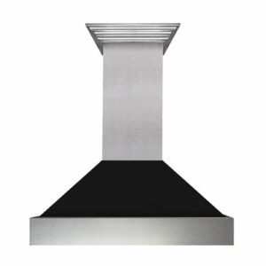 ZLINE - 30" DuraSnow® Stainless Steel Range Hood (8654BLM-30) - Silver with Black Matte Shell