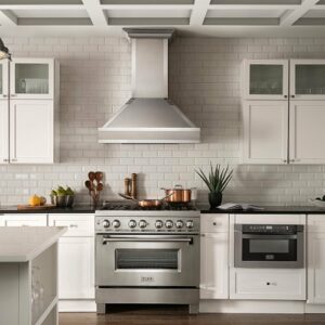 ZLINE - 36" Designer Series Ducted Wall Mount Range Hood in Fingerprint Resistant Stainless Steel with Mirror Accents (655MR-36) - Silver