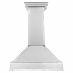 ZLINE - 36" Designer Series Ducted Wall Mount Range Hood in Fingerprint Resistant Stainless Steel with Mirror Accents (655MR-36) - Silver