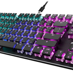 ROCCAT - Vulcan TKL Compact Mechanical Gaming Keyboard with Titan Switch Linear, RGB Lighting, and Anodized Aluminum Top Plate - Black