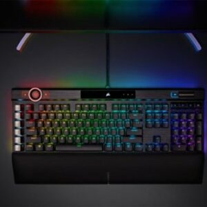 CORSAIR - K100 RGB Full-size Wired Mechanical OPX Linear Switch Gaming Keyboard with Elgato Stream Deck Software Integration - Black