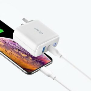 Anker - PowerPort PD 2 Bundle with USB-C to Lightning Cable 3ft and Fast Charger for iphone or iPad - White