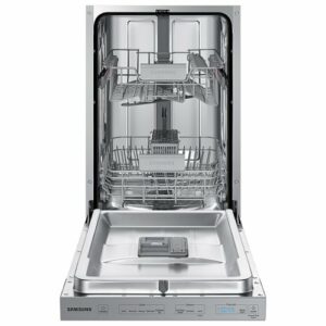 Samsung - 18" Compact Top Control Built-in Dishwasher with Stainless Steel Tub, 46 dBA - Stainless Steel