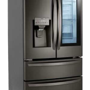 LG - 28 Cu. Ft. 4-Door French Door Smart Refrigerator with Dual Ice - Black Stainless Steel