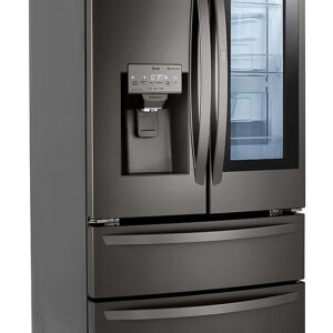 LG - 28 Cu. Ft. 4-Door French Door Smart Refrigerator with Dual Ice - Black Stainless Steel