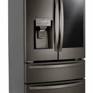 LG - 28 Cu. Ft. 4-Door French Door Smart Refrigerator with Dual Ice - Black Stainless Steel