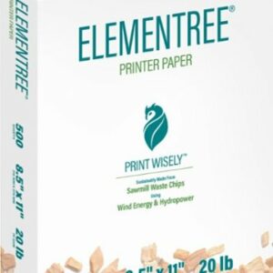 Elementree - Sustainable Printer Paper For Everyday Printing and Copying, 8.5 x 11 20lb/ 75gsm 500 Sheets Per Ream (00918) - White