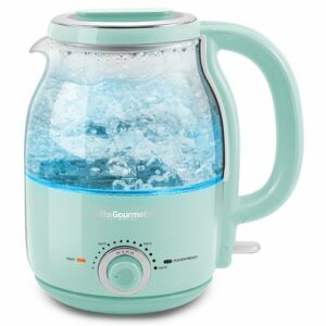 Elite Gourmet - 1.2L Adjustable Temperature Electric Glass Kettle - Mint