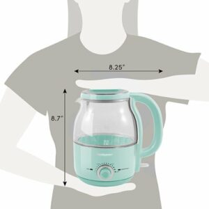 Elite Gourmet - 1.2L Adjustable Temperature Electric Glass Kettle - Mint