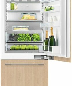 Fisher & Paykel - 30in. 12.1 cu.ft. Bottom-Freezer Built-In Column Refrigerator with Stainless Interior and Internal Ice and Water - Custom Panel Ready