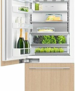 Fisher & Paykel - 30in. 12.1 cu.ft. Bottom-Freezer Built-In Column Refrigerator with Stainless Interior and Internal Ice and Water - Custom Panel Ready