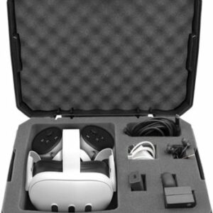 CASEMATIX - Hard Shell Custom Travel Case for Meta Quest 3 and 2 VR Headsets - Black