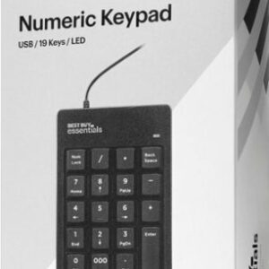 Best Buy essentials™ - BE-PKWDNP 60% Wired Membrane USB Numeric Keypad - Black