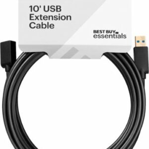 Best Buy essentials™ - 10' USB-A 3.0 Male to Female Extension Cable - Black