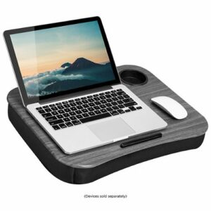 LapGear - Cup Holder Lap Desk for 15.6" Laptop - Gray Woodgrain