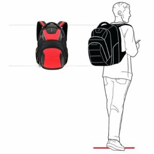 Swissdigital Design - Anti Bacterial Travel Backpack - Red and Black