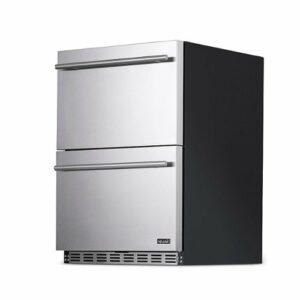 NewAir - 20-Bottle or 80-Can Dual Drawer Wine Refrigerator - Stainless Steel