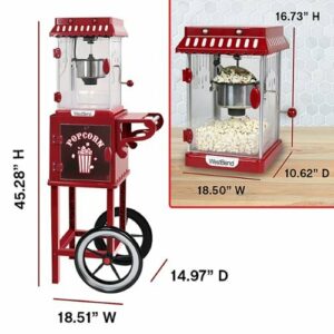 WestBend - 2.5-Ounce Popcorn Cart Popcorn Popper Machine - Red