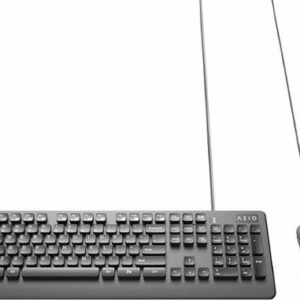 AZIO - KM535 Full-size Wired Membrane Keyboard and Mouse Bundle for PC with Antimicrobial - Black