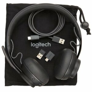 Logitech - Zone Wireless Bluetooth Noise-Cancelling Headset for Open Office - Graphite