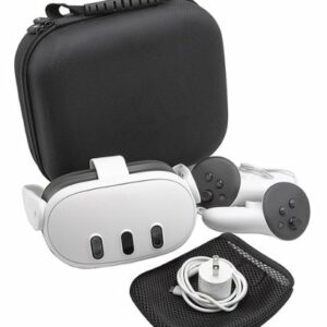 CASEMATIX - Hardshell Protection Case for Meta Quest 3 and 2 VR Headsets - Black