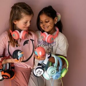 Planet Buddies - Furry Kids Linkable Wired Headphones (Pippin the Panda) - Black