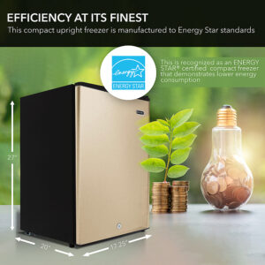 Whynter - 2.1 cu.ft Energy Star Upright Freezer with Lock - Rose Gold