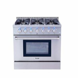 Thor Kitchen - 5.2 cu. ft. Freestanding Dual Fuel Liquid Propane Range - Stainless Steel