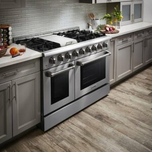 Thor Kitchen - 6.7 Cu.Ft. Freestanding Double Oven Liquid Propane Gas Range - Stainless Steel