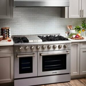 Thor Kitchen - 6.7 Cu.Ft. Freestanding Double Oven Liquid Propane Gas Range - Stainless Steel