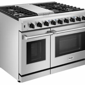 Thor Kitchen - 6.8 cu ft Double Oven Freestanding Liquid Propane Convection Gas Range - Stainless Steel