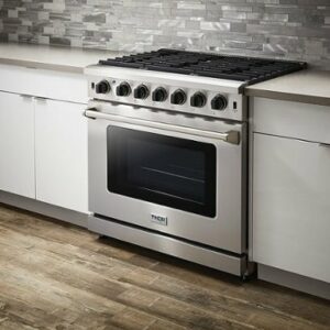 Thor Kitchen - 6.0 cu. ft. Freestanding Gas Convection Range with Storage - Stainless Steel