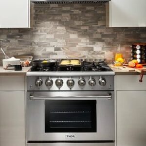 Thor Kitchen - 5.2 cu. ft. Freestanding Liquid Propane Gas Convection Range - Stainless Steel