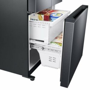 Samsung - 17.5 cu. ft. 3-Door French Door Counter Depth Smart Refrigerator with Twin Cooling Plus - Black Stainless Steel