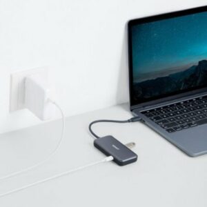 Anker - USB C Hub, 4-in-1 USB-C, with 60W PD, 3 USB-A, 1 USB-C - Gray