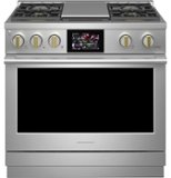 Monogram - 5.7 Cu. Ft. Freestanding Dual Fuel Convection Range with Self-Clean and 4 Burners - Stainless Steel