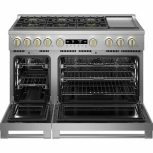 Monogram - 8.9 Cu. Ft. Freestanding Double Oven Gas Convection Range with 6 Burners - Stainless Steel