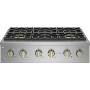 Monogram - 36" Built-In Gas Cooktop with 6 Burners - Stainless Steel