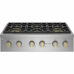 Monogram - 36" Built-In Gas Cooktop with 6 Burners - Stainless Steel