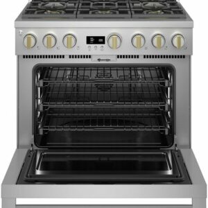 Monogram - 5.7 Cu. Ft. Freestanding Dual Fuel Convection Range with Self-Clean, Built-In Wi-Fi, and 6 Burners - Stainless Steel