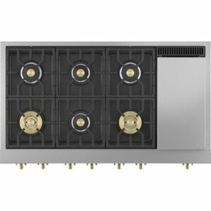 Monogram - 48" Built-In Gas Cooktop with 6 Burners - Stainless Steel