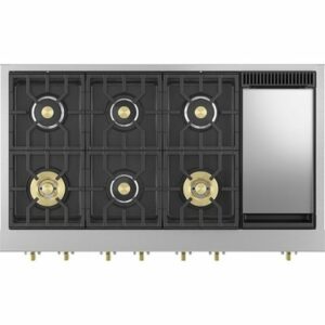 Monogram - 48" Built-In Gas Cooktop with 6 Burners - Stainless Steel