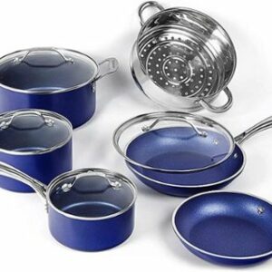 Granitestone - 15-Piece Non Stick Aluminum Cookware Set - Blue