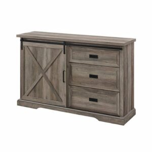 Walker Edison - 56” Farmhouse X Door TV Stand for TV's up to 60” - Grey Wash