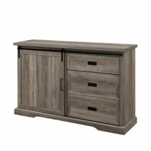 Walker Edison - 56” Industrial Farmhouse Stand for TV's up to 60” - Grey Wash