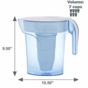 ZeroWater 7 Cup 5-stage Ready-Pour™ Pitcher - Blue