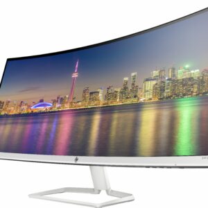 HP - Geek Squad Certified Refurbished 34" IPS LED Curved UltraWide QHD FreeSync Monitor - Silver & Black