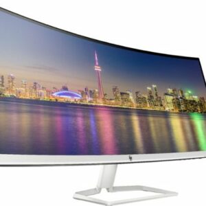 HP - Geek Squad Certified Refurbished 34" IPS LED Curved UltraWide QHD FreeSync Monitor - Silver & Black